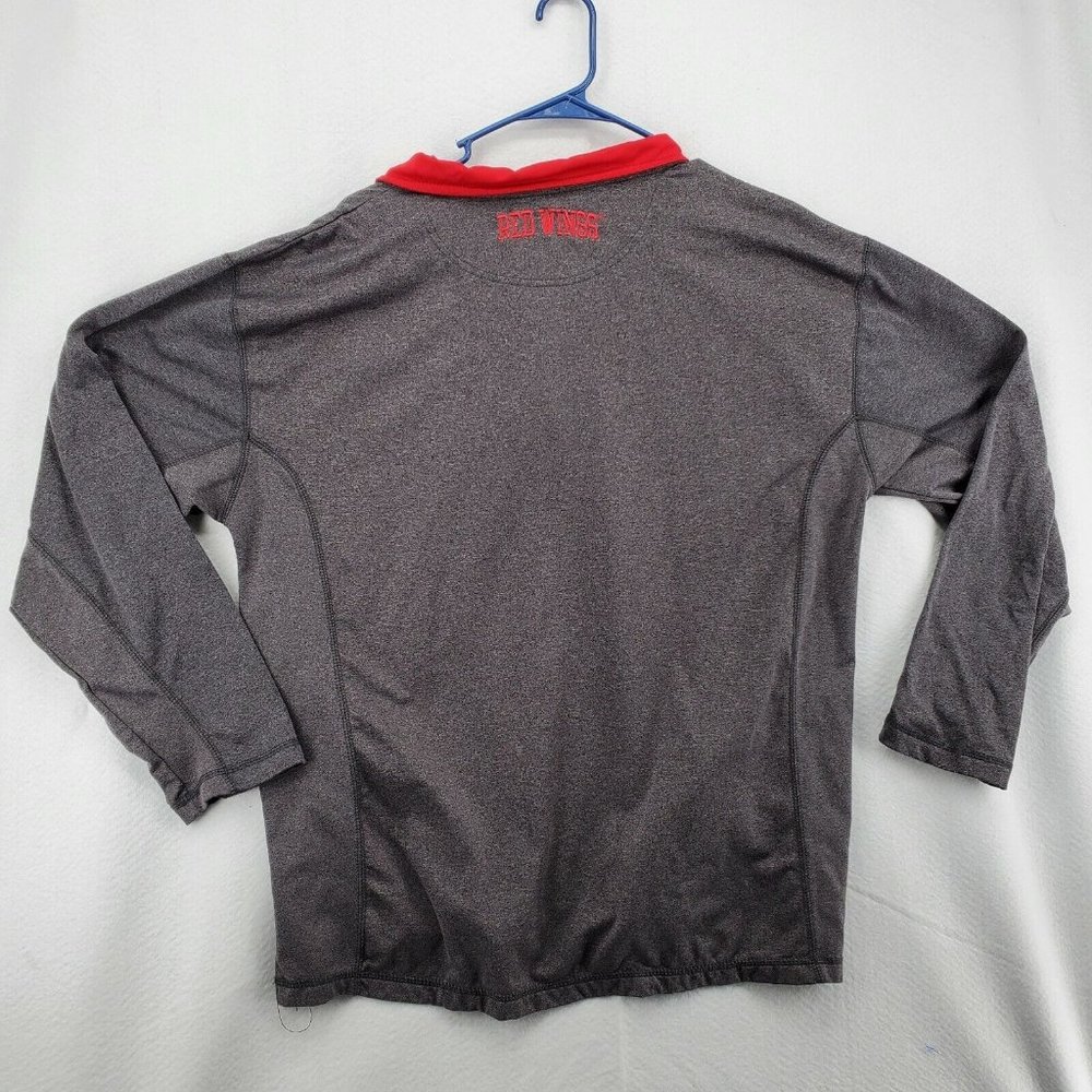 Redwings Hockey Shirt Gray Pullover Pockets Men?s Size Large 1/4 Zip - Picture 8 of 12